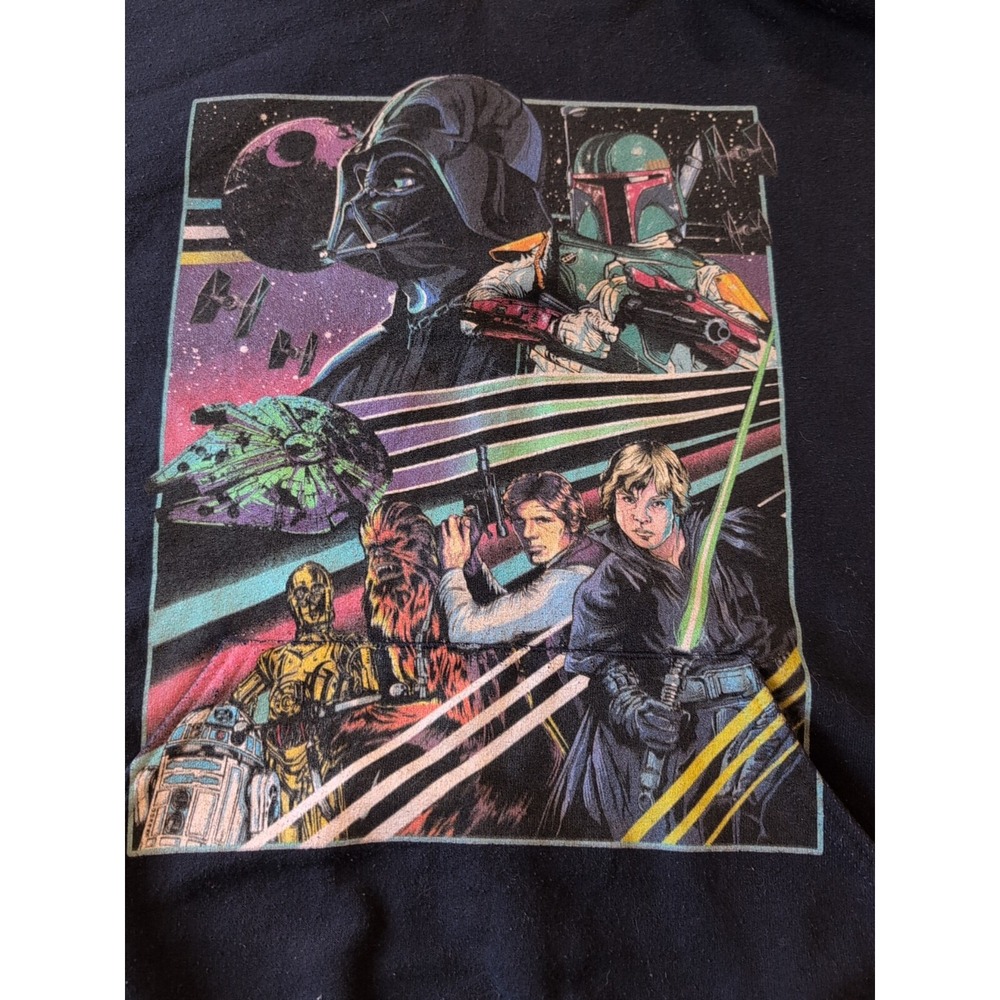 Large Star Wars Hoodie Navy Dark Empire Graphic Men's Pocket Great Condition!‎